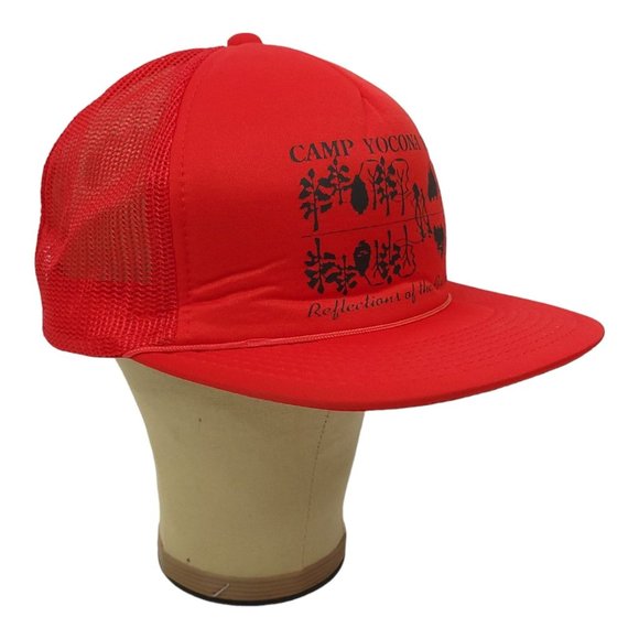 Vintage Camp Yocona 1992 Mesh OSFM Snapback Cap Trucker Foam Baseball Hat Red - Picture 3 of 13